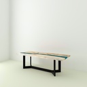 Table River Orme Et Résine Epoxy pieds Y