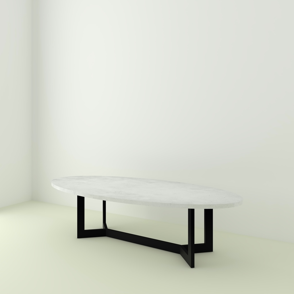 Table Lavezzi Béton Ovale pieds Y