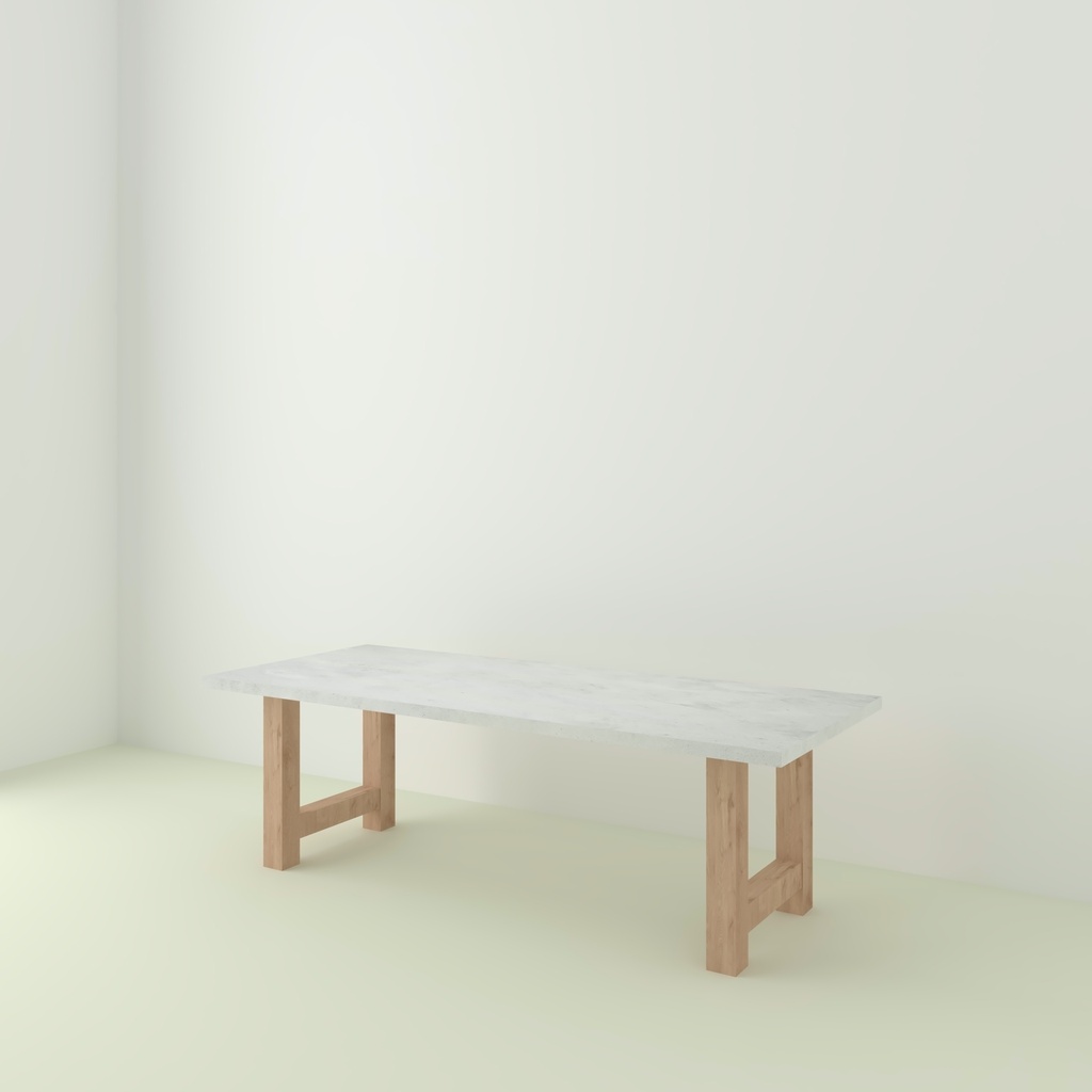 Table Lavezzi Béton pieds H Bois