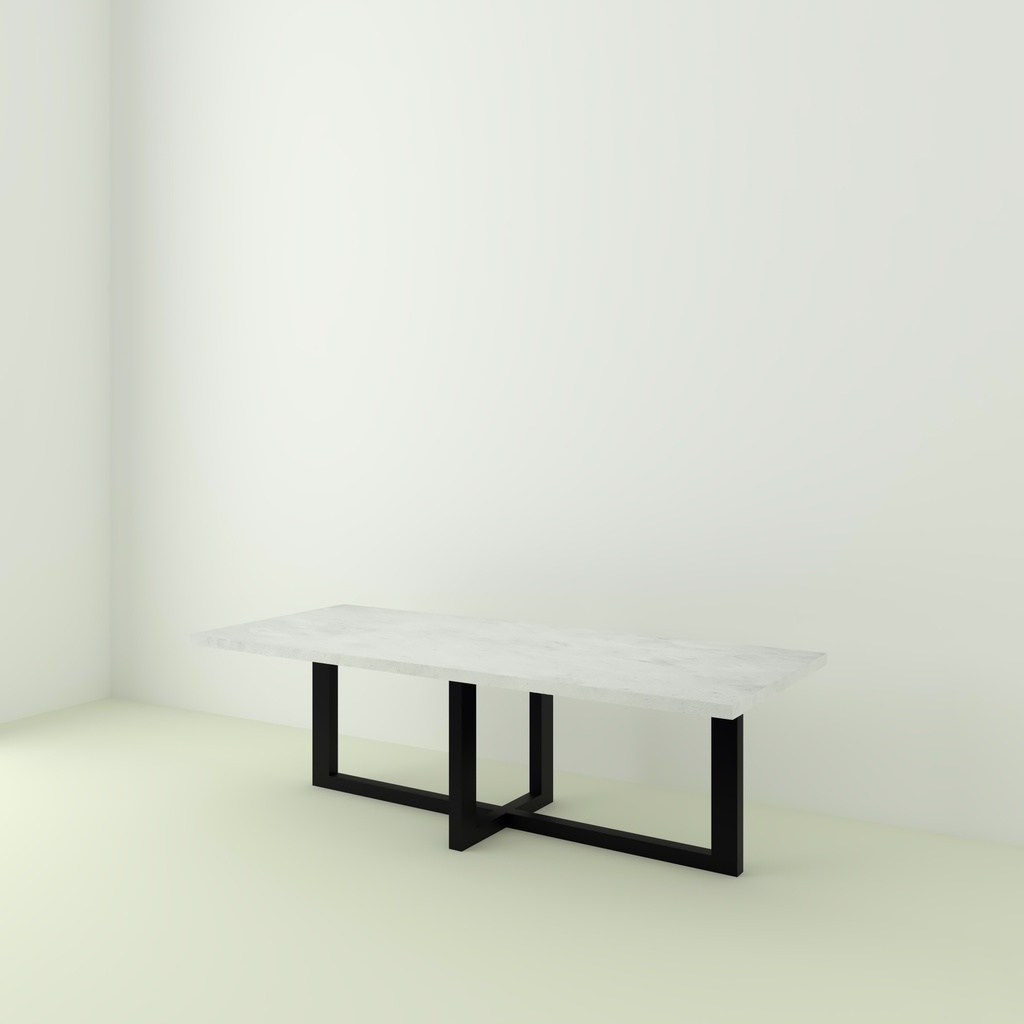 Table Lavezzi Béton pieds W Droit