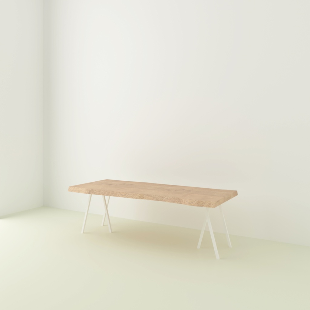 Table Paloma Chêne Live Edge pieds Triple