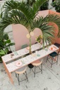Table Flamingo convivialité haute en terrazzo