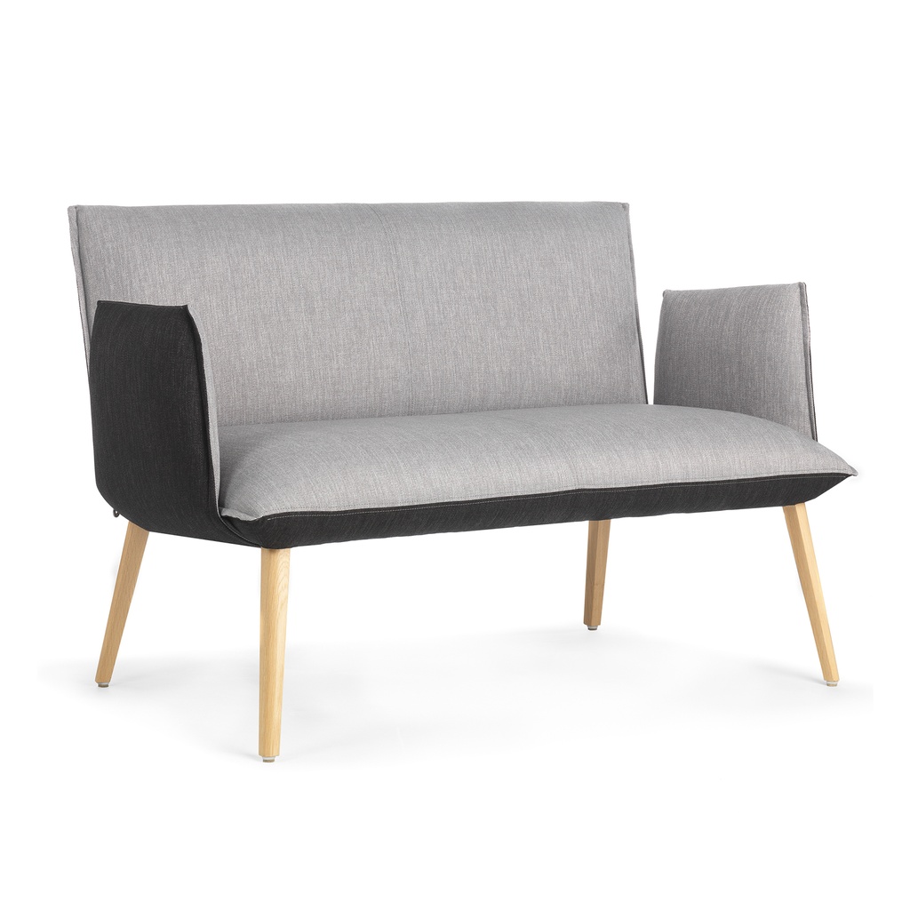 Banquette Soft Bicolore Avec Accoudoirs Pied En Bois