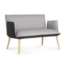 Banquette Soft Bicolore Avec Accoudoirs Pied En Bois