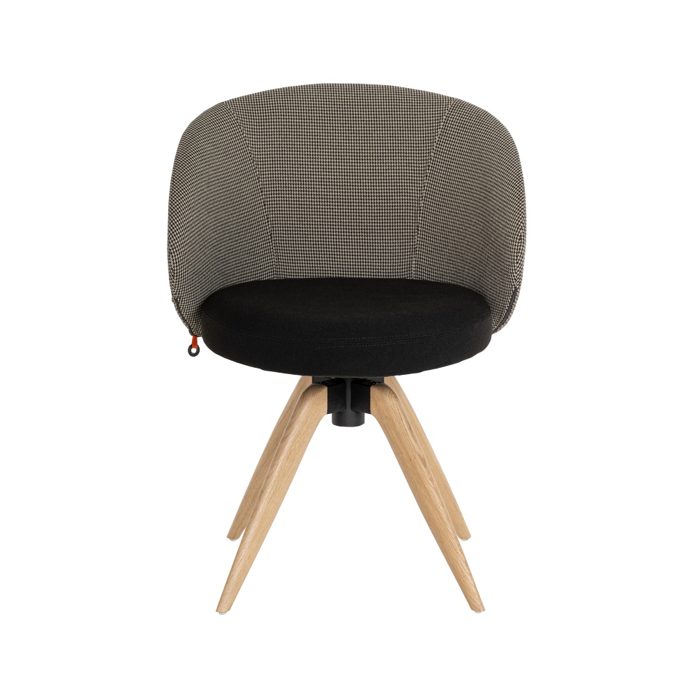 Chaise Neo Bicolore Avec Accoudoirs Pied 360° En Bois