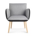 Fauteuil Soft Bicolore Pied En Bois