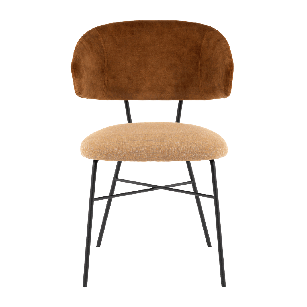 Chaise Toro Bicolore Avec Accoudoirs Pied En Métal