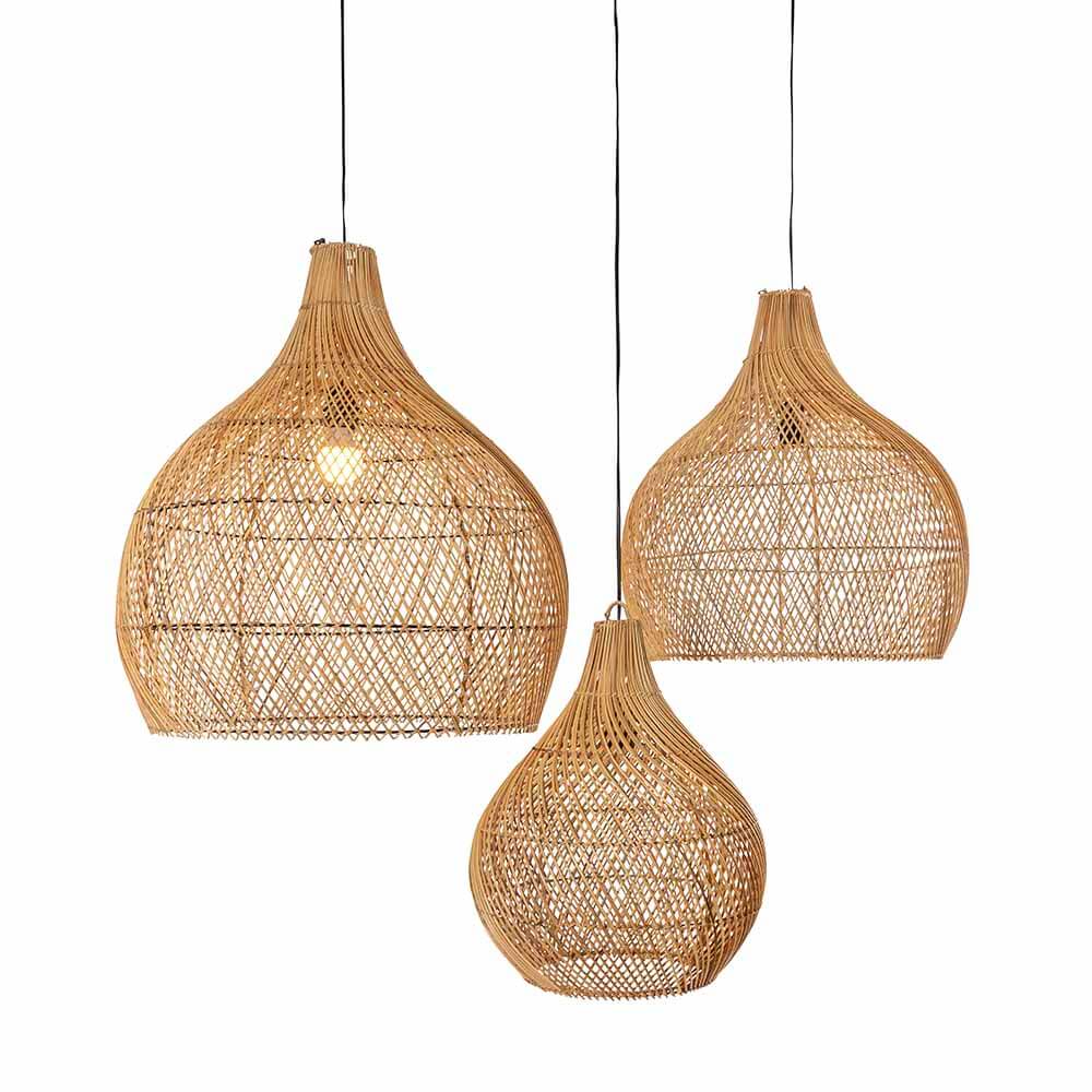 Suspension Bawang Natural – Set de 3 lampes