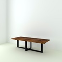 Table Sarlat Sapin Recyclé pieds W Droit