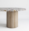 Table Saturne En Terrazzo pieds Facette Bois