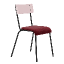 Chaise Suzie Assise Velours Bordeaux Dossier Formica Couleur 1