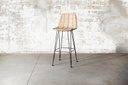 Tabouret De Bar Ibiza Natural Métal Rotin - Assise 65