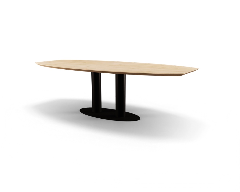 Table Forme Demi Ovale En Chêne Massif pied Ovide