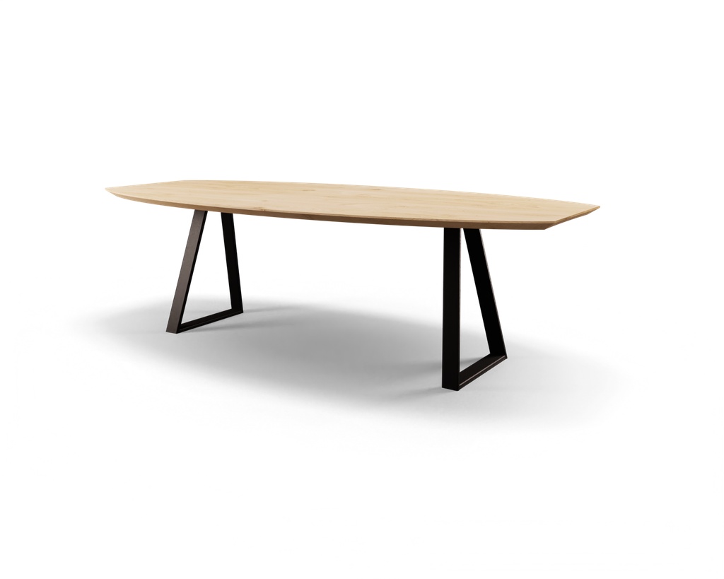 Table Forme Demi Ovale En Chêne Massif pieds Caro