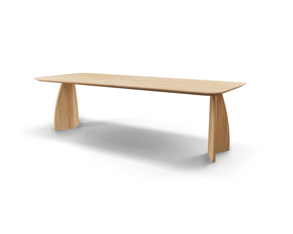 Table Forme Rectangle Arrondi En Chêne Massif pieds Bois Bel Air