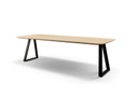 Table Forme Rectangle Arrondi En Chêne Massif pieds Caro