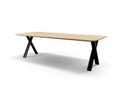 Table Forme Rectangle Arrondi En Chêne Massif pieds X Plat