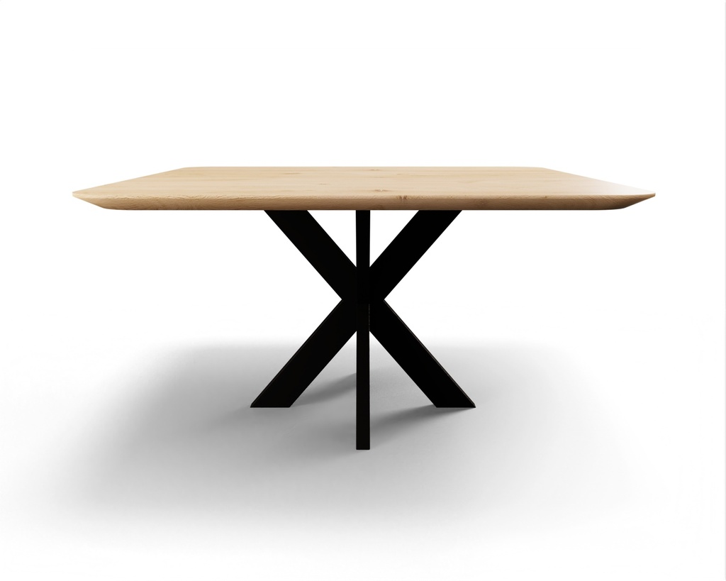 Table Forme Carrée Arrondi En Chêne Massif pied XX