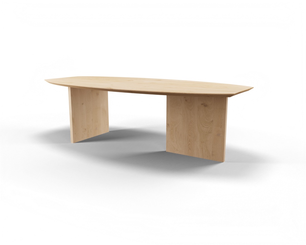Table Forme demi ovale en chêne massif pieds Cléo