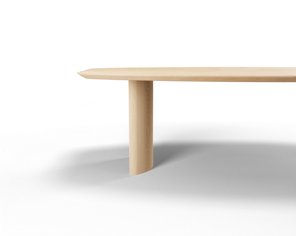 Table Forme demi ovale en chêne massif pieds Céline