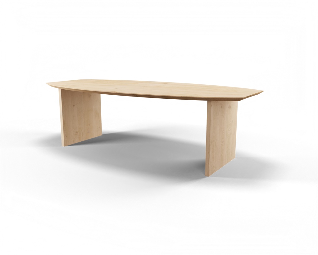 Table Forme demi ovale en chêne massif pieds César