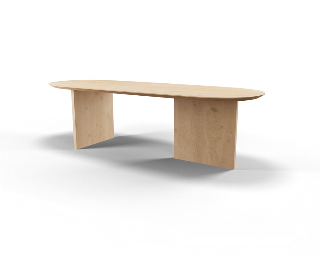 Table Forme langue de chat en chêne massif pieds Cléo