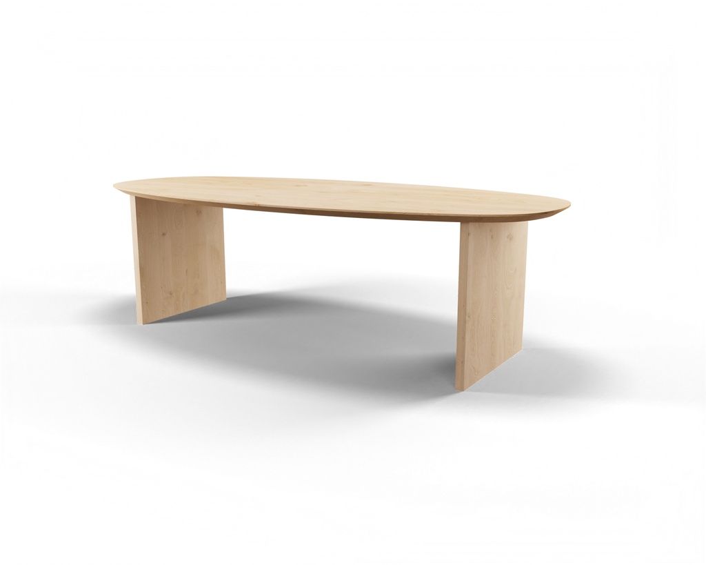 Table Forme ovale danois en chêne massif pieds César