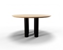 Table Forme ronde en chêne massif pieds Pierre