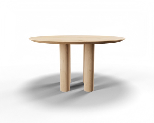 Table Forme ronde en chêne massif pieds Pierre bois