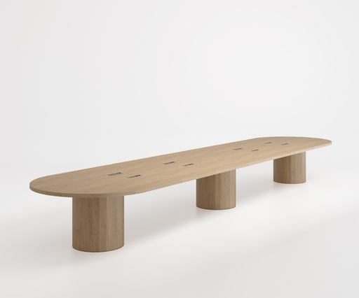 Table Saturne Avocado en chêne pieds facettes