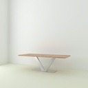 Table Cassis pieds V carré inox