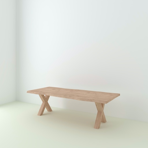 Table Paloma en chêne live edge pieds X bois